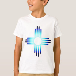 T-shirt Symbole cool bleu Nouveau-Mexique Zia
