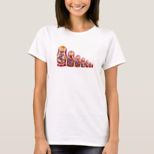 T-shirt Symbole culturel en bois de Matrioshka - Russe