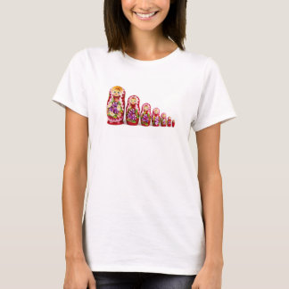 T-shirt Symbole culturel en bois de Matrioshka - Russe