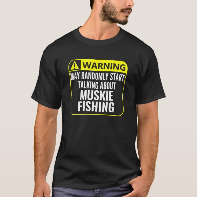 T-shirt Symbole d'avertissement de pêche Muskie Pêche Pers (Devant)