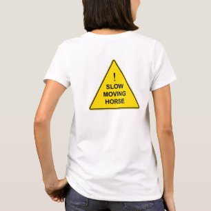 T-shirt Symbole d'avertissement Jaune amusant "Cheval Lent