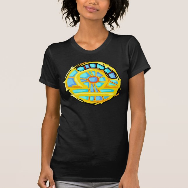 T-shirt Symbole de bibliothèque couleur pierre bleue (Devant)
