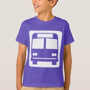 T-shirt Symbole de bus - Blanc sur foncé