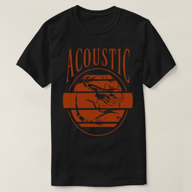 T-shirt Symbole de cercle brun de guitare acoustique (Design devant)