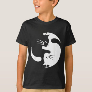 T-shirt Symbole de chat Yin Yang Chat noir et blanc mignon