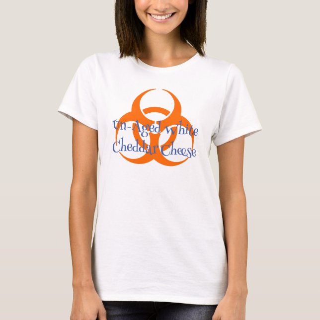 T-shirt Symbole de danger biologique avec blanc non âgé (Devant)