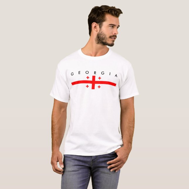 T-shirt symbole de drapeau de pays de la Géorgie (Devant entier)