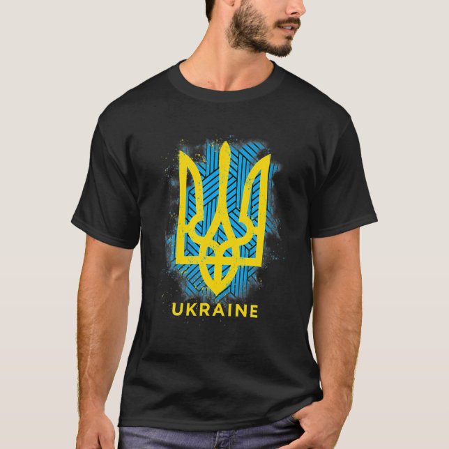 T-SHIRT SYMBOLE DE DRAPEAU UKRAINE (Devant)