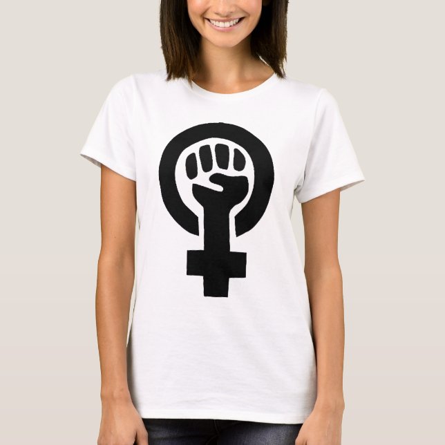 T-shirt Symbole de féministe de puissance de fille (Devant)