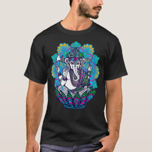 T-shirt Symbole de Ganesh Yoga Hommes Hindous Médaille Man