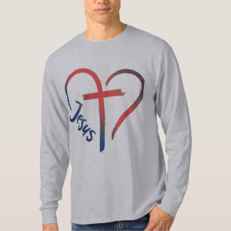 T-shirt Symbole de Jésus Croix et d'Amour du Coeur