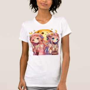 T-shirt SYMBOLE DE LA FEMME Anime Hippie Lune Filles Donne