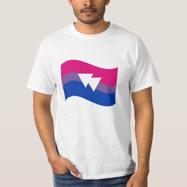 T-shirt Symbole de la fierté bisexuelle Drapeau ondulé (Devant)