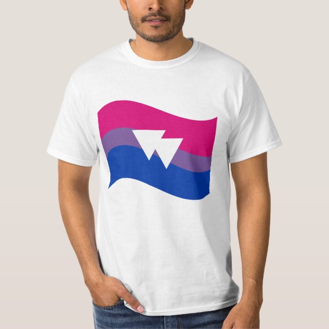 T-shirt Symbole de la fierté bisexuelle Drapeau ondulé (Devant)