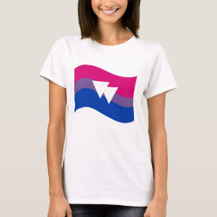 T-shirt Symbole de la fierté bisexuelle Drapeau ondulé