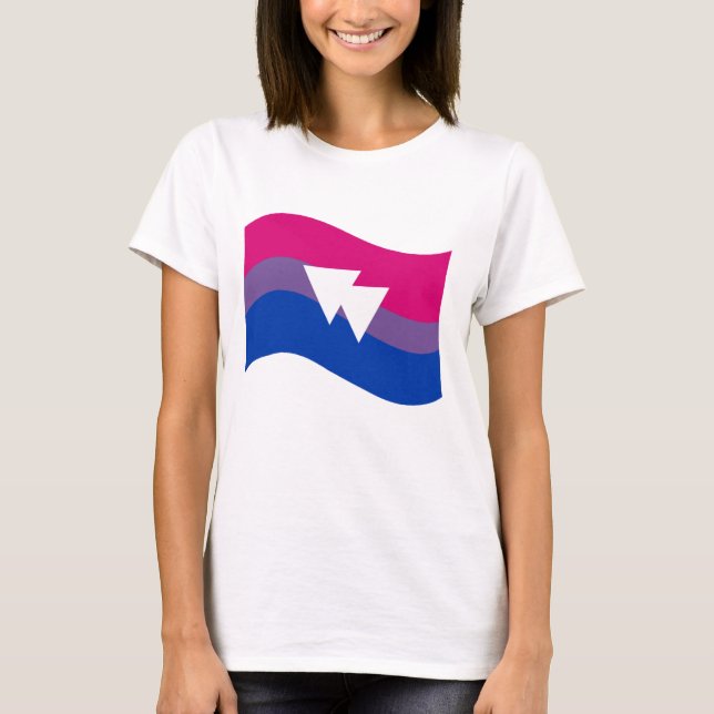 T-shirt Symbole de la fierté bisexuelle Drapeau ondulé (Devant)
