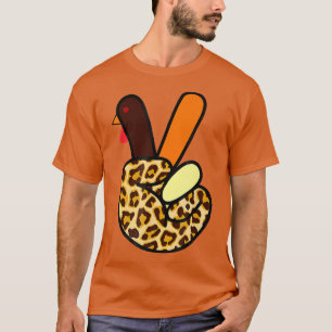T-shirt SYMBOLE DE LA MAIN DE LA Turquie Léopard Thanksgiv