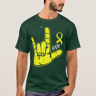 T-shirt Symbole de la main de l'amour Semaine de sensibili