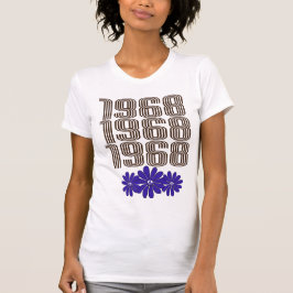 T-shirt SYMBOLE DE LA PAIX 1968 Hippie Fleur Puissance vio