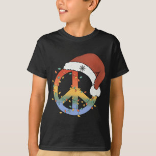 T-shirt SYMBOLE DE LA PAIX DE Noël Santa Hat Paix Noël