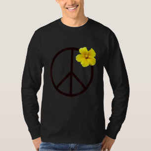 T-shirt SYMBOLE DE LA PAIX Fleur d'Hibiscus Jaune