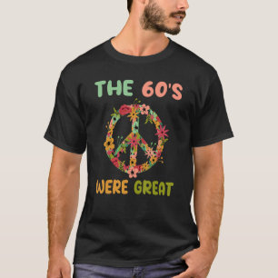 T-shirt SYMBOLE DE LA PAIX RÉtro 60s HAUTE Fleur Qoute Six