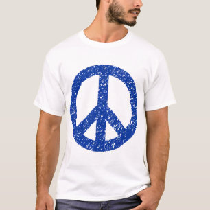 T-shirt Symbole de la Paix Scribblée - Bleu Marine
