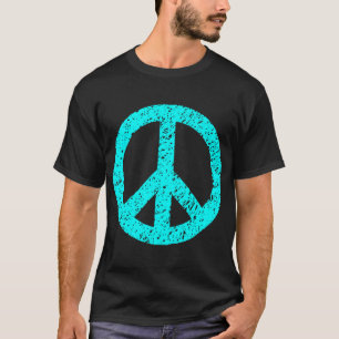 T-shirt Symbole de la Paix Scribblée - Cyan