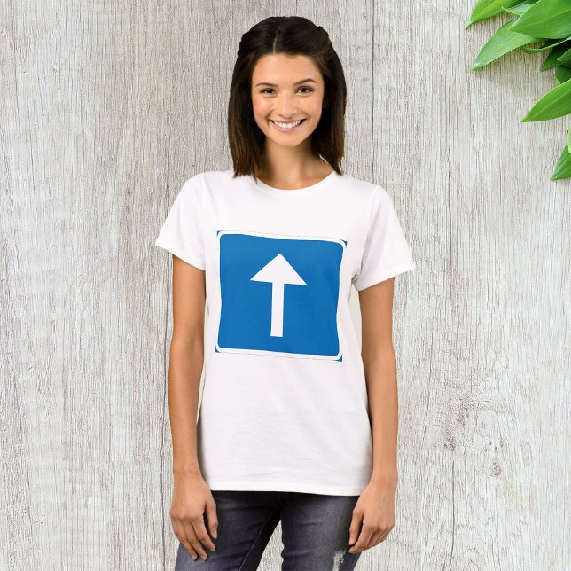 T-shirt Symbole de la route à sens unique bleu - Inscripti (Créateur téléchargé)