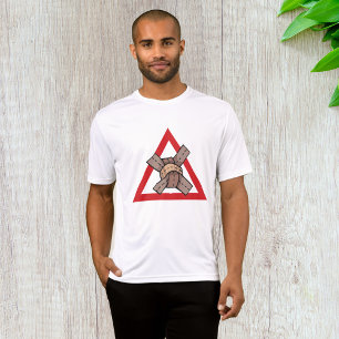 T-shirt Symbole de la route d'avertissement de noeud de tr