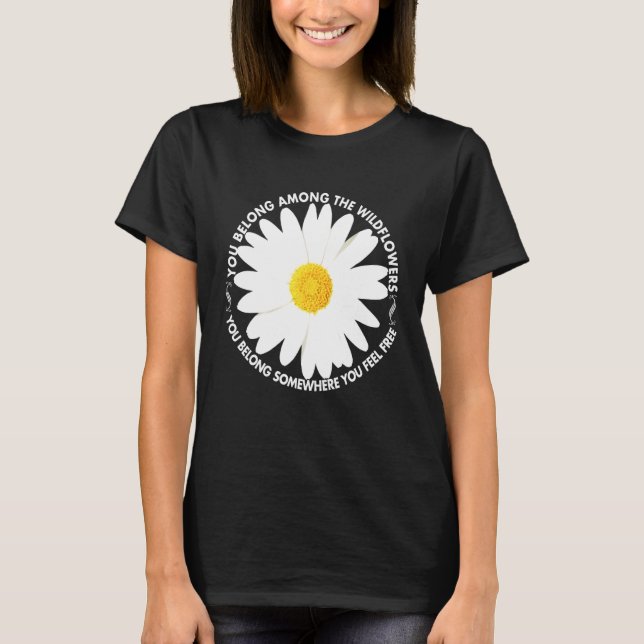 T-shirt Symbole de l'amour de la paix et Fleur sauvage au  (Devant)