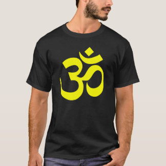 T-shirt Symbole de l'Om noir et jaune