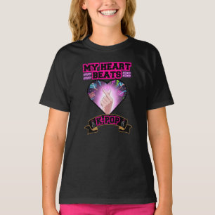 T-shirt Symbole de musique à main pour KPop Heart Korea