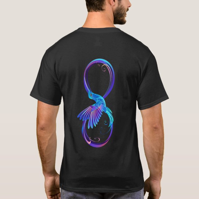 T-shirt Symbole de Neon Infinity par Glowing Hummingbird (Dos)