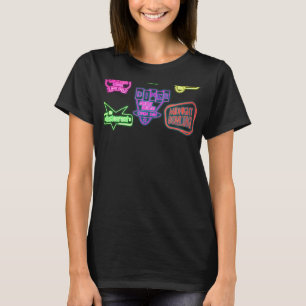 T-shirt Symbole de néon rétro du salon de cocktails