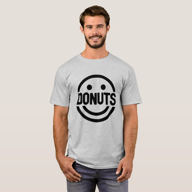 T-shirt Symbole de noir de visage de sourire de butées (Devant entier)