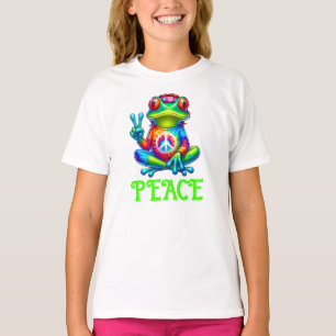 T-shirt SYMBOLE DE PAIX DE Grenouille ARBRE Tie Dye