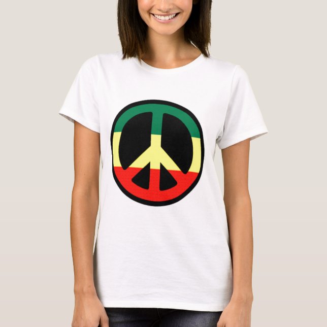 T-shirt Symbole de paix de Rasta (Devant)