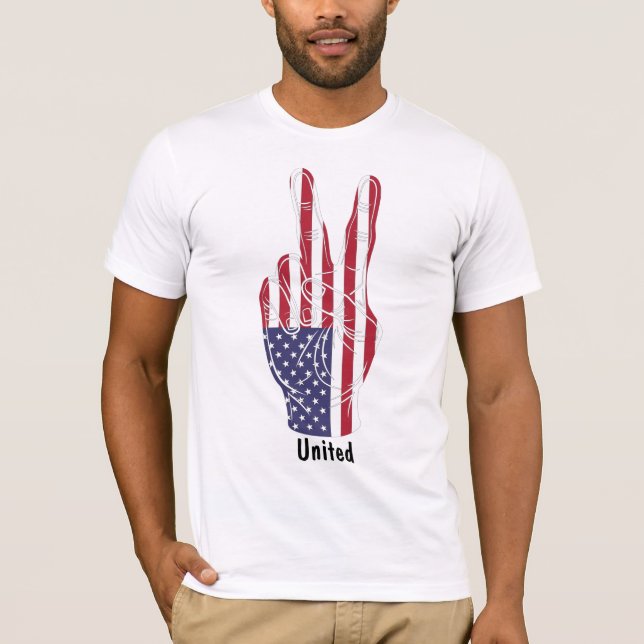 T-shirt Symbole de paix du pavillon des États-Unis (Devant)