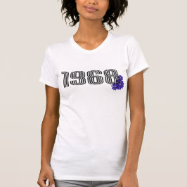 T-shirt SYMBOLE DE PAIX FLEURIE 1968 Hippie violet