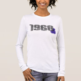 T-shirt SYMBOLE DE PAIX FLEURIE 1968 Hippie violet