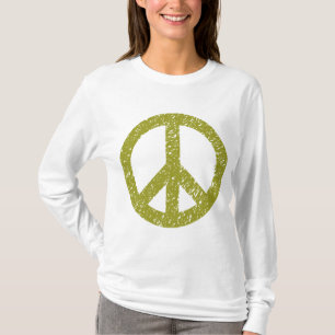 T-shirt Symbole de paix griffonné - vert olive
