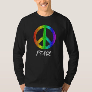 T-shirt Symbole de paix hippie en détresse Cool égalité pa