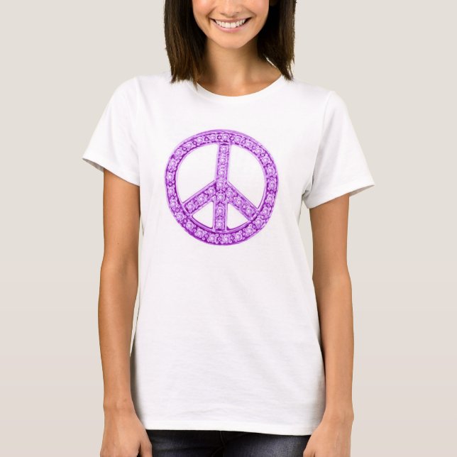 T-shirt Symbole de paix Joyaux pourpres (Devant)