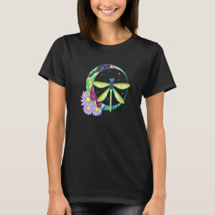 T-shirt SYMBOLE DE PAIX LUNE D'INsecte Dragonfly Hippie Vi