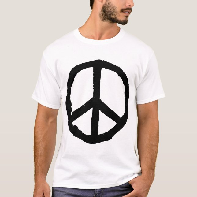 T-shirt Symbole de paix rude - Noir (Devant)