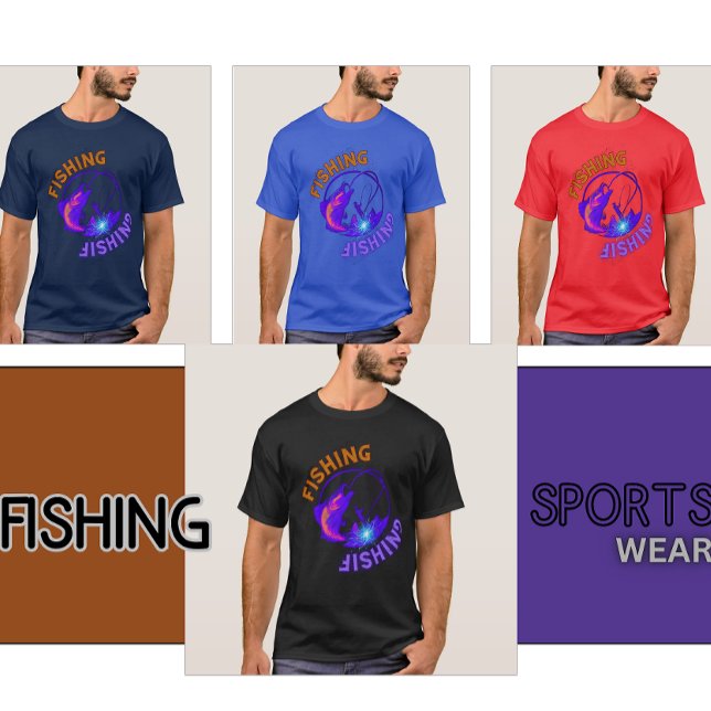 T-shirt Symbole de pêche incliné (Fishing t-shirt's SportsWear)