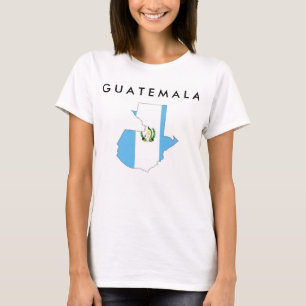 T-shirt symbole de silhouette de forme de carte de drapeau