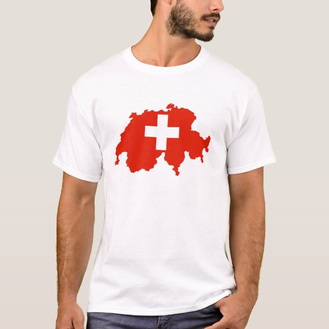 T-shirt symbole de Suisse de carte de drapeau de pays de (Devant)
