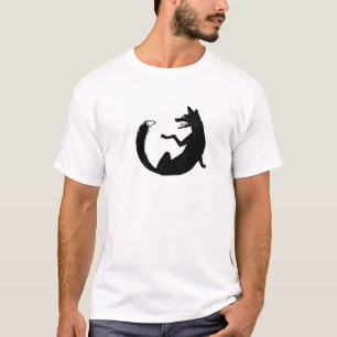 T-shirt Symbole de tatouage tribal renard noir et blanc